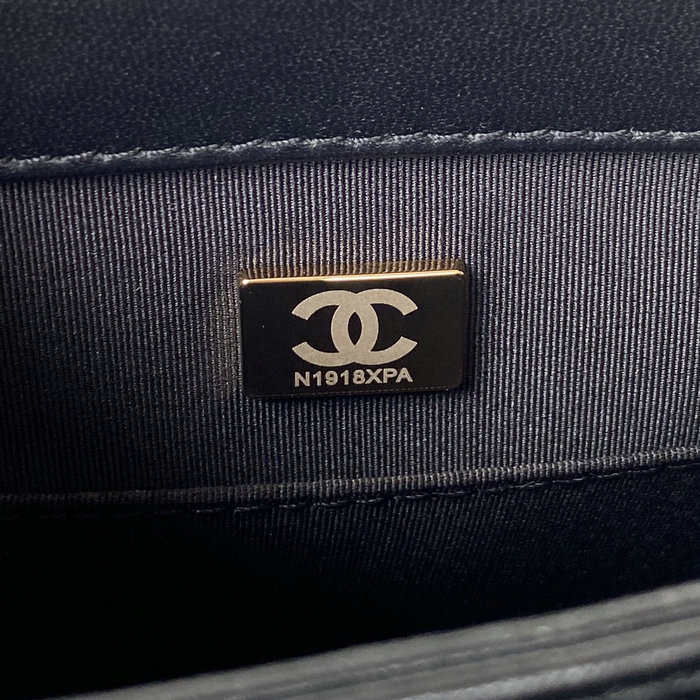 Chanel Lambskin Flap Shoulder Bag Black AS3499