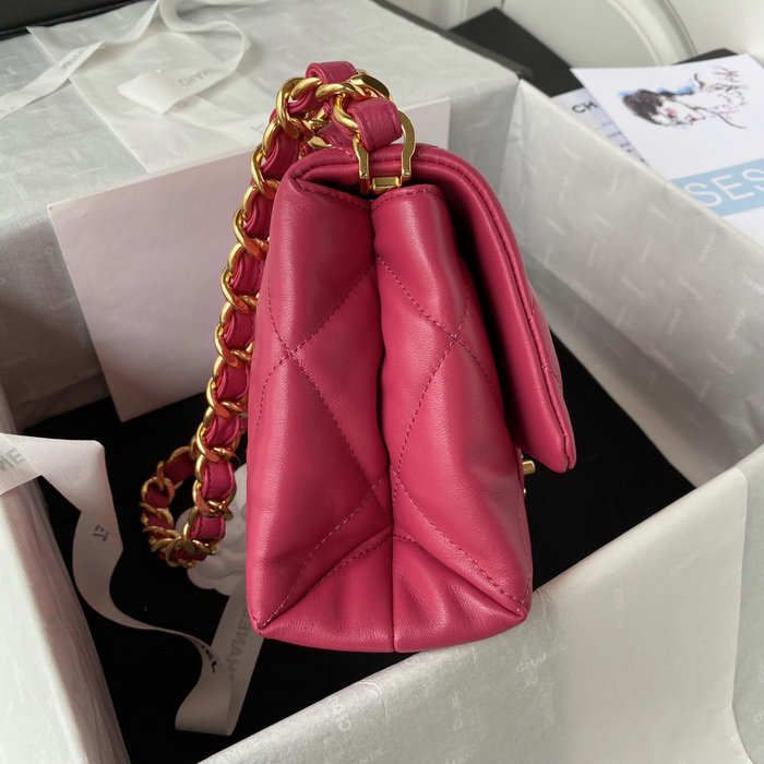 Chanel Lambskin Flap Shoulder Bag Peach AS3499