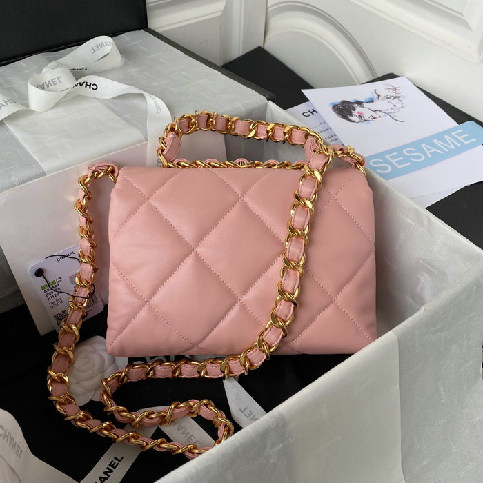 Chanel Lambskin Flap Shoulder Bag Pink AS3499