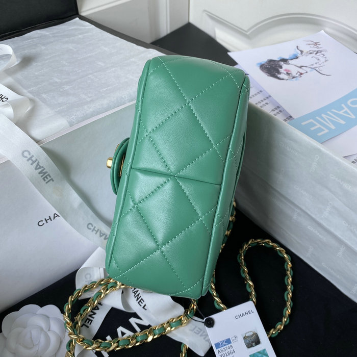 Chanel Lambskin Mini Shoulder Bag Green AS3748