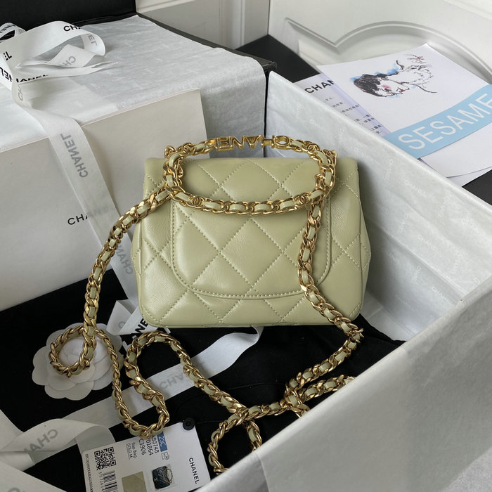 Chanel Lambskin Mini Shoulder Bag Khaki AS3748