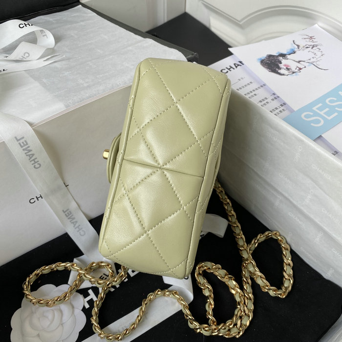 Chanel Lambskin Mini Shoulder Bag Khaki AS3748