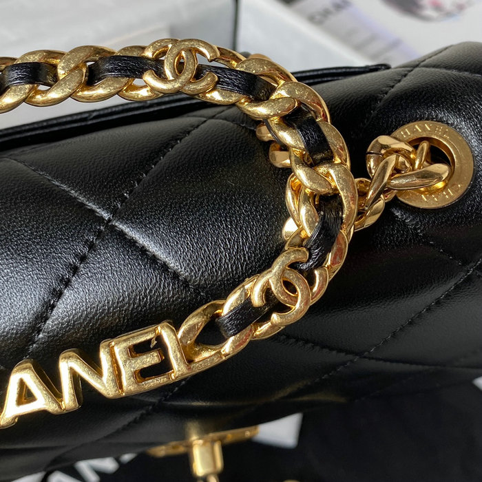 Chanel Lambskin Small Shoulder Bag Black AS3749