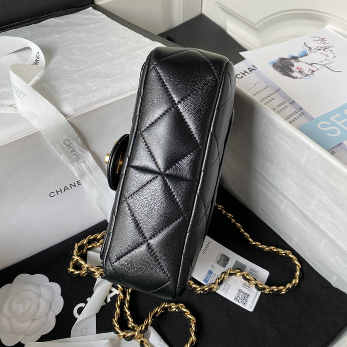 Chanel Lambskin Small Shoulder Bag Black AS3749