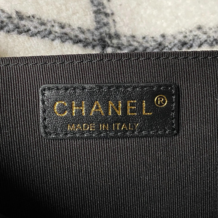 Chanel Tweed Backpack White AS3615