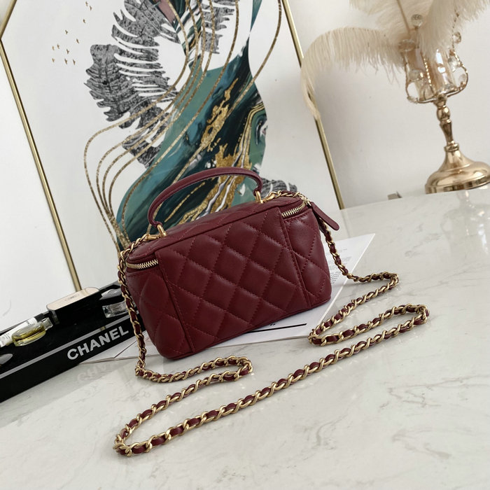Chanel Vanity Case Bag Burgundy AS81118