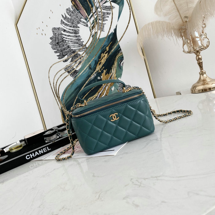 Chanel Vanity Case Bag Green AS81118