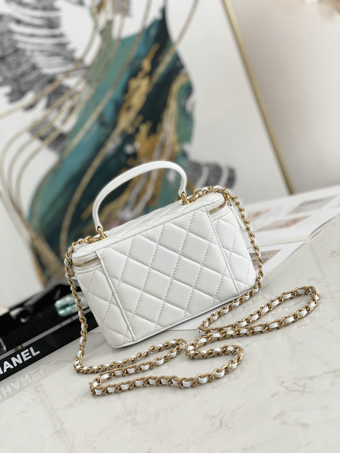 Chanel Vanity Case Bag White AS81118