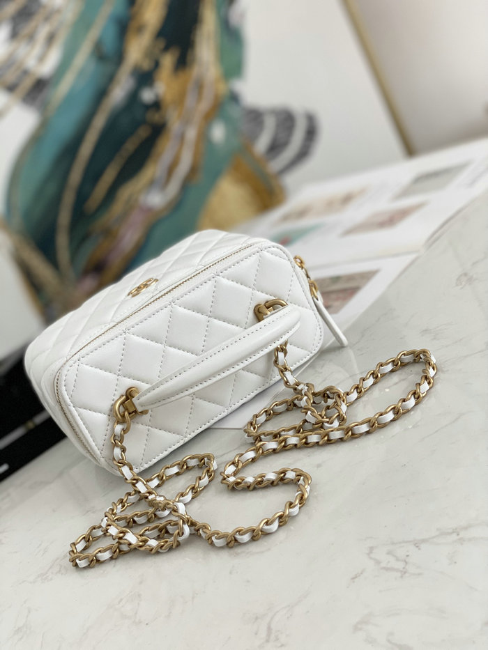 Chanel Vanity Case Bag White AS81118