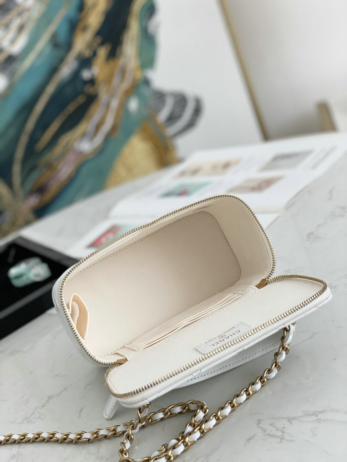 Chanel Vanity Case Bag White AS81118