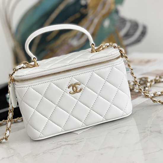Chanel Vanity Case Bag White AS81118