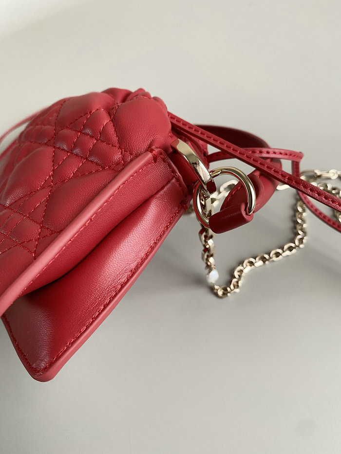 Dior Lady Mini Handbag Red D7201