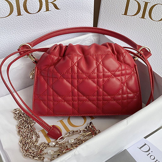 Dior Lady Mini Handbag Red D7201