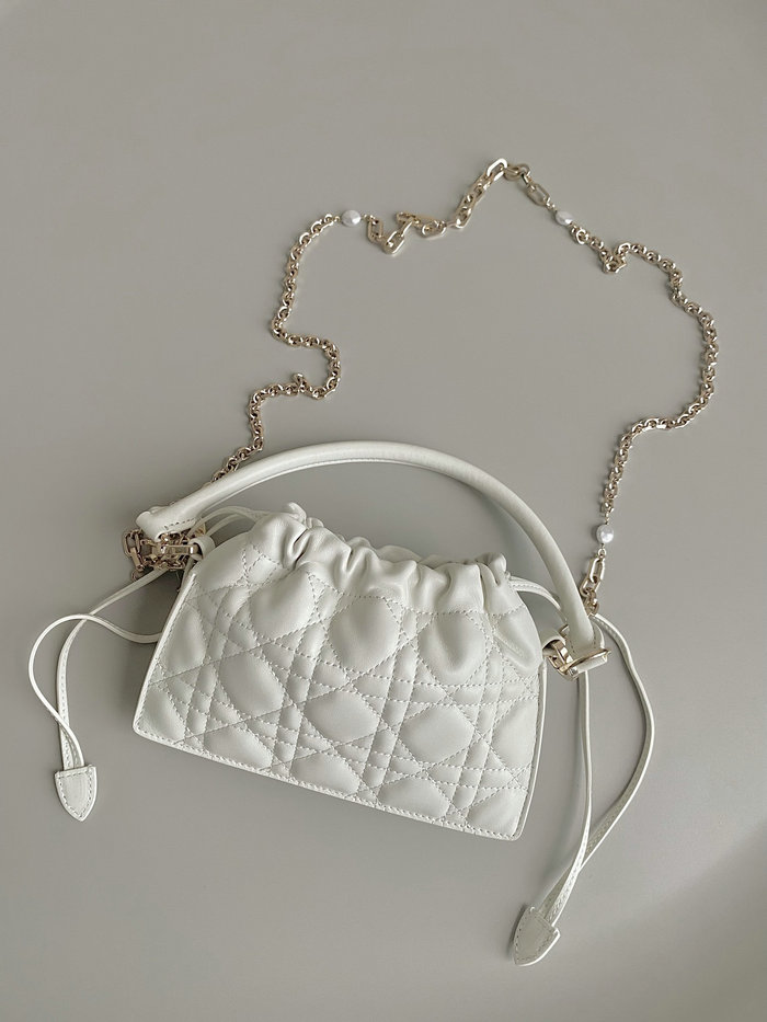 Dior Lady Mini Handbag White D7201