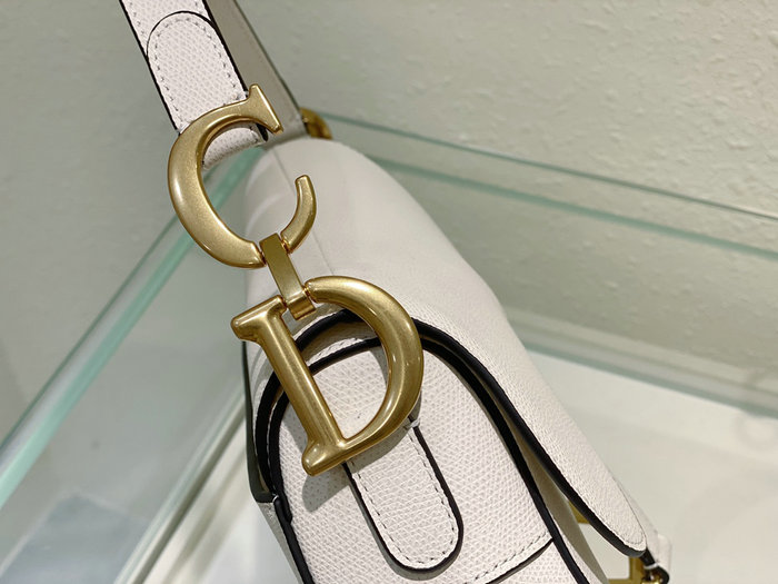 Dior Saddle Bag with Strap White M0455