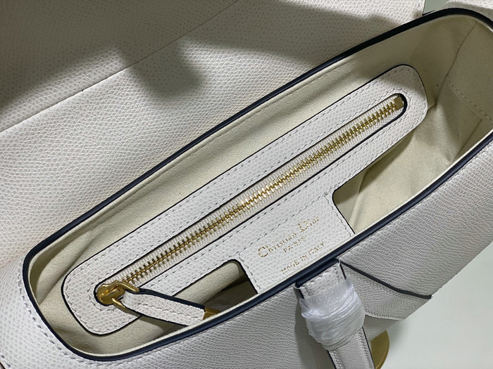 Dior Saddle Bag with Strap White M0455