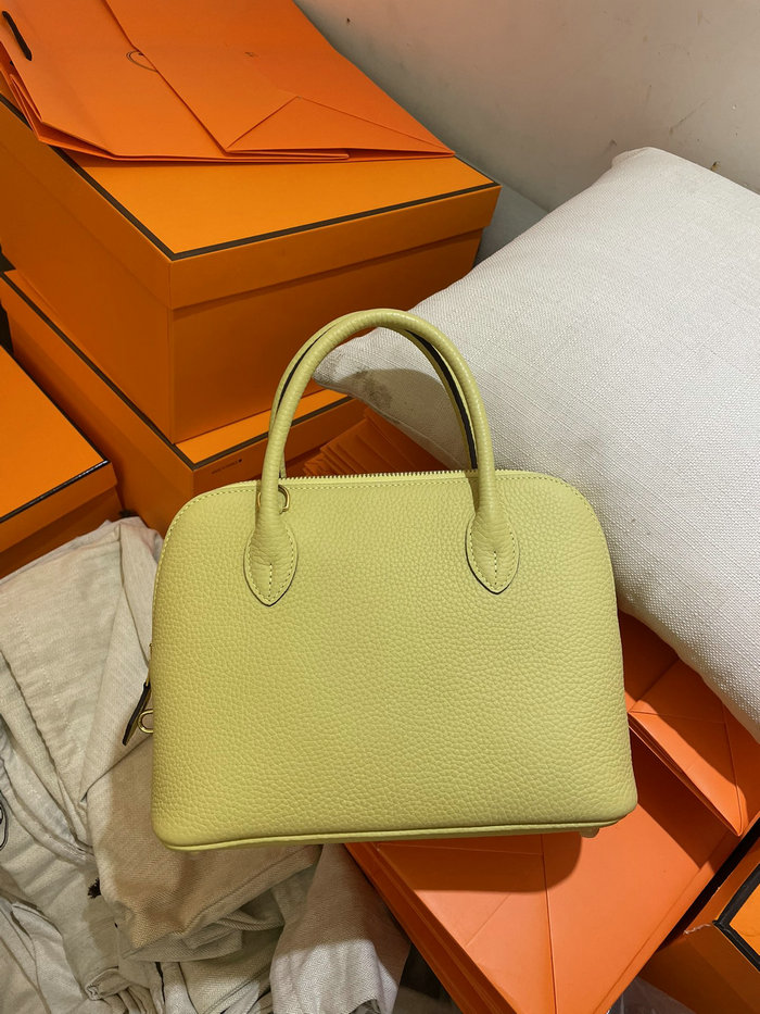 Hermes Bolide Clemence Leather Tote Bag Jaune Poussin HB12601