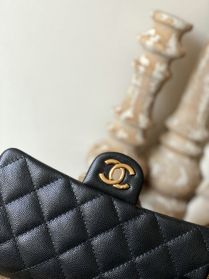 Small Chanel Grained Calfskin Flap Bag Black AS3757