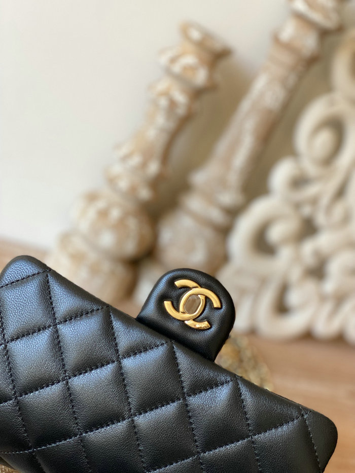 Small Chanel Lambskin Flap Bag Black AS3757