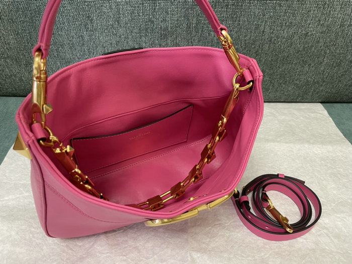 Valentino Garavani Nappa Stud Sign Hobo Bag Pink V0570