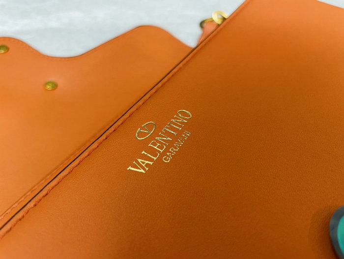 Valentino Loco Calfskin Shoulder Bag Orange V1133L