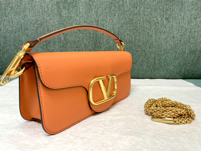 Valentino Loco Calfskin Shoulder Bag Orange V1133L