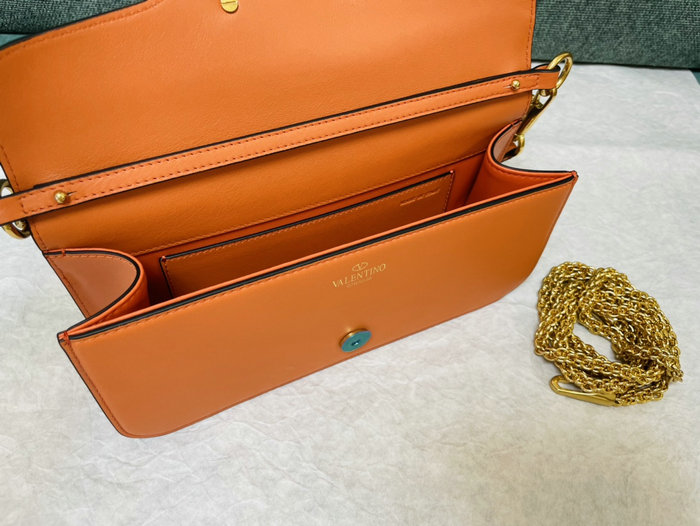 Valentino Loco Calfskin Shoulder Bag Orange V1133L
