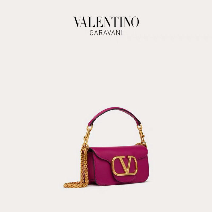 Valentino Loco Calfskin Shoulder Bag Peach V1133L