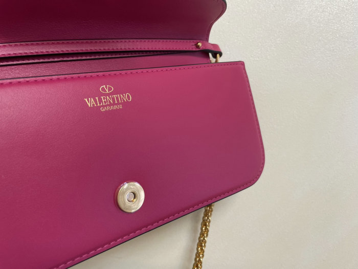 Valentino Loco Calfskin Shoulder Bag Peach V1133L