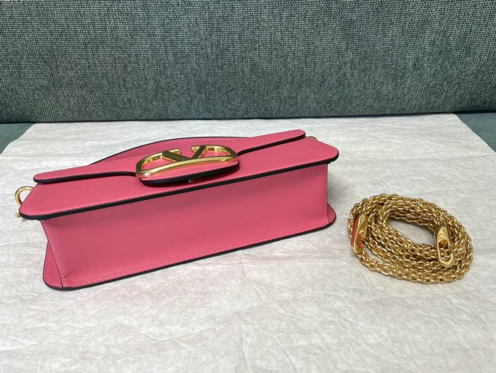 Valentino Loco Calfskin Shoulder Bag Pink V1133L