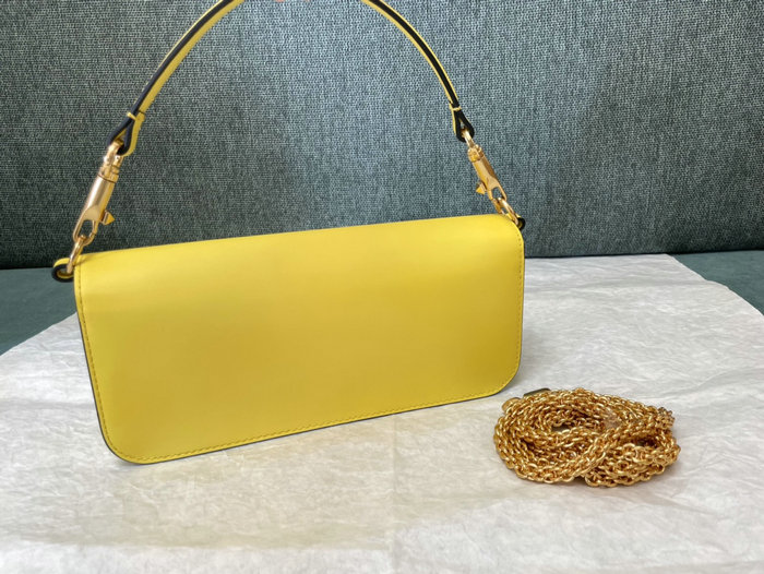 Valentino Loco Calfskin Shoulder Bag Yellow V1133L