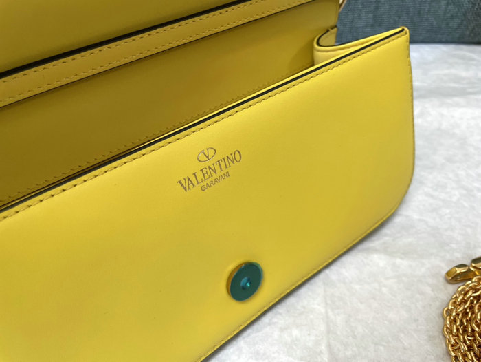 Valentino Loco Calfskin Shoulder Bag Yellow V1133L