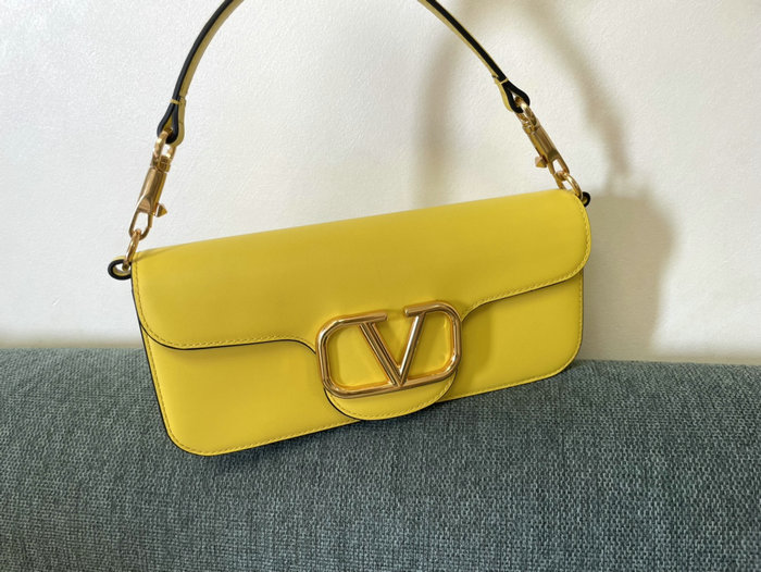 Valentino Loco Calfskin Shoulder Bag Yellow V1133L