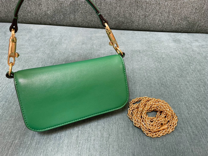 Valentino Loco Small Calfskin Shoulder Bag Green V1133S