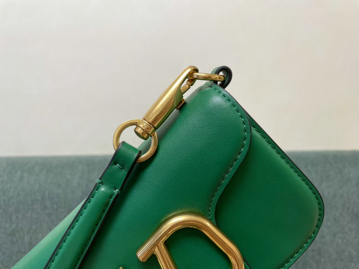 Valentino Loco Small Calfskin Shoulder Bag Green V1133S