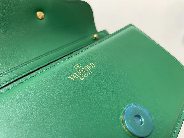 Valentino Loco Small Calfskin Shoulder Bag Green V1133S