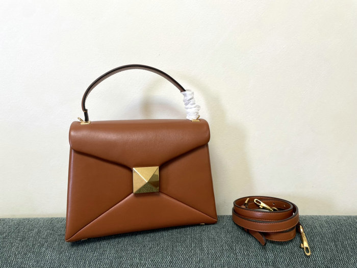 Valentino Small One Stud Handbag Brown V1187