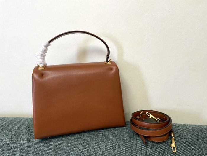 Valentino Small One Stud Handbag Brown V1187