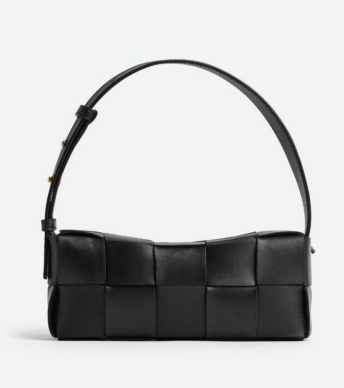 Bottega Veneta Brick Cassette Small Shoulder Bag Black B721966