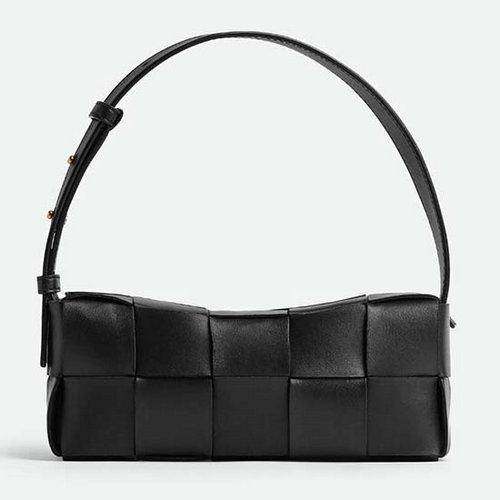 Bottega Veneta Brick Cassette Small Shoulder Bag Black B721966
