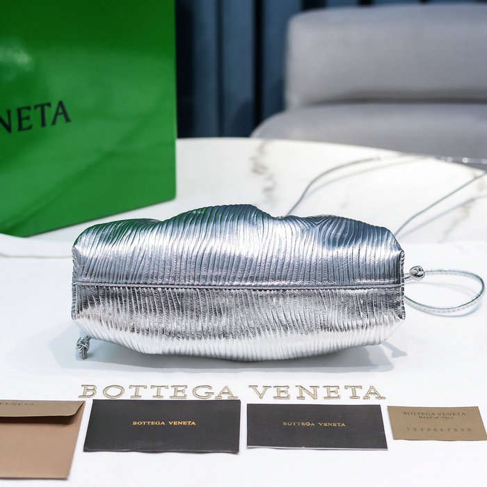 Bottega Veneta Calfskin The Mini Pouch Silver B02111