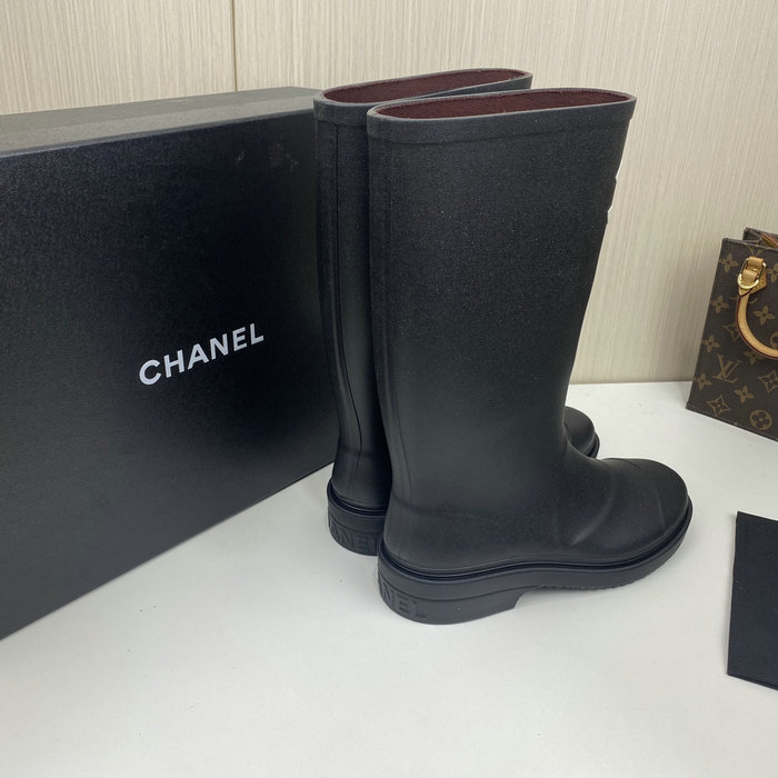 Chanel Wellington Boots Black CS02171