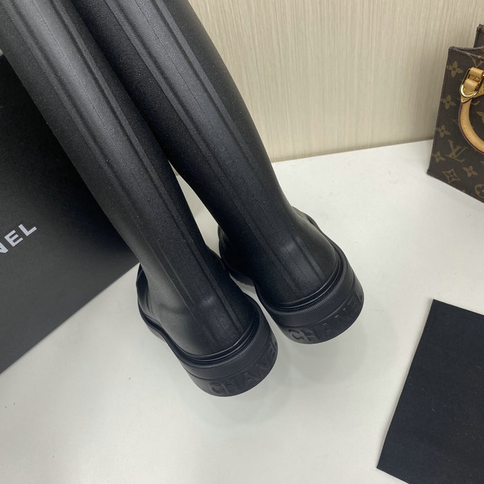 Chanel Wellington Boots Black CS02171