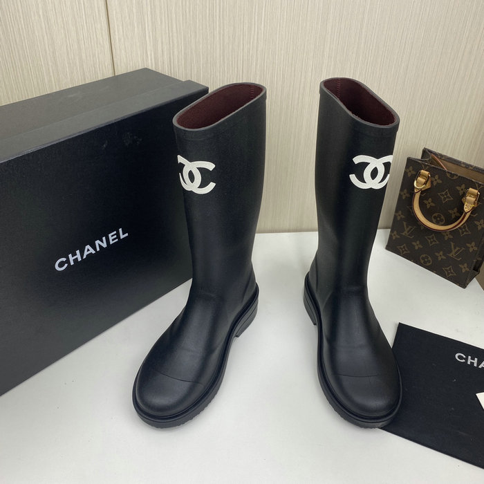 Chanel Wellington Boots Black CS02171