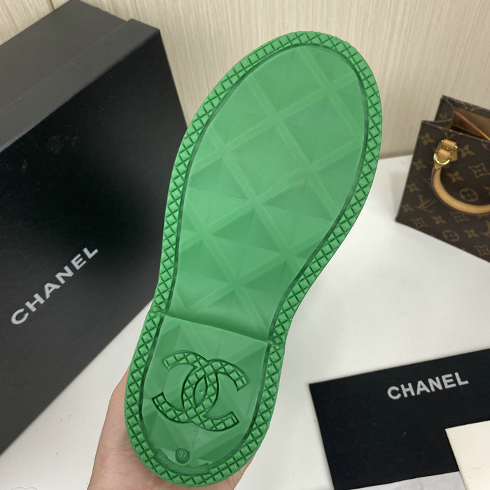 Chanel Wellington Boots Green CS02171