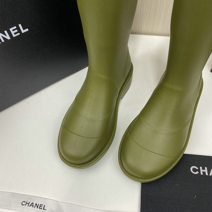 Chanel Wellington Boots Khaki CS02171