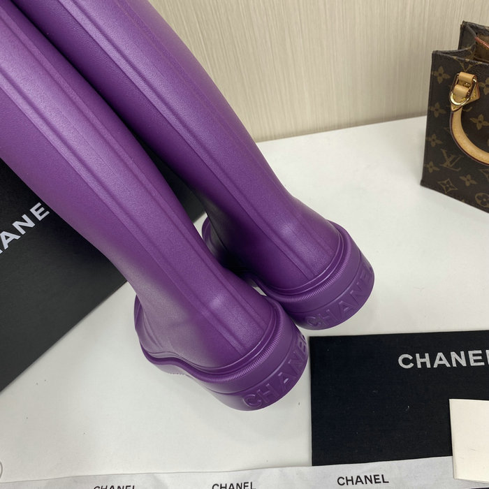 Chanel Wellington Boots Purple CS02171