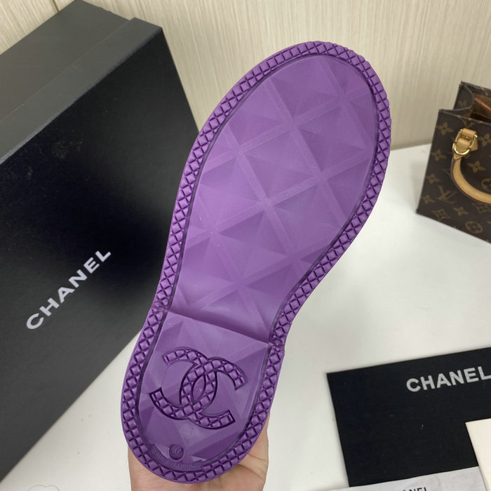 Chanel Wellington Boots Purple CS02171