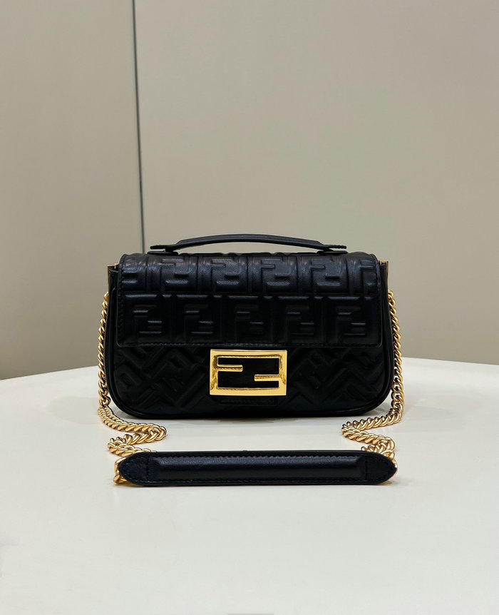 Fendi Baguette Chain Midi Bag Black F8533