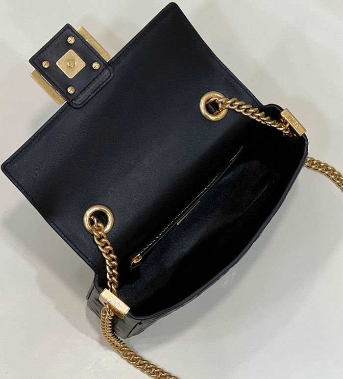 Fendi Baguette Chain Midi Bag Black F8533